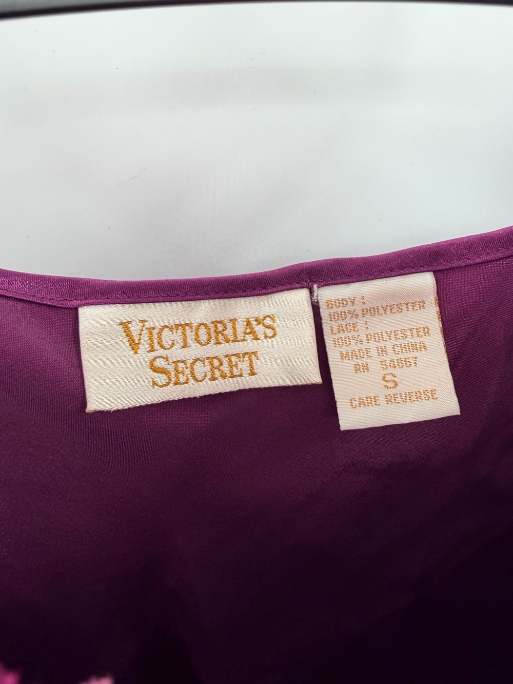Vintage 90s Victoria’s Secret Slip Dress Nightgown Gold Label Purple Satin Small - Picture 2 of 3